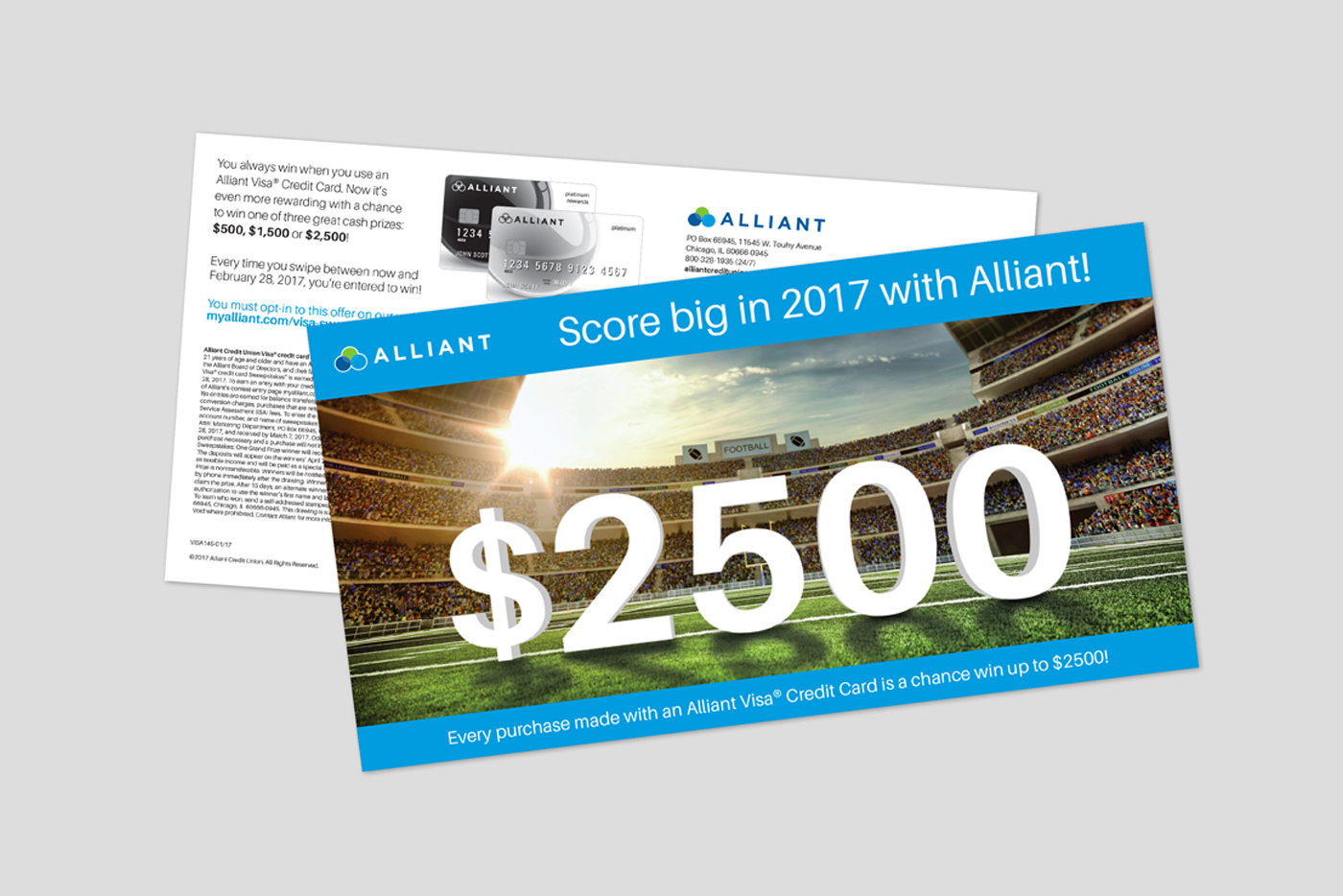 Mockup of the front and back of a postcard