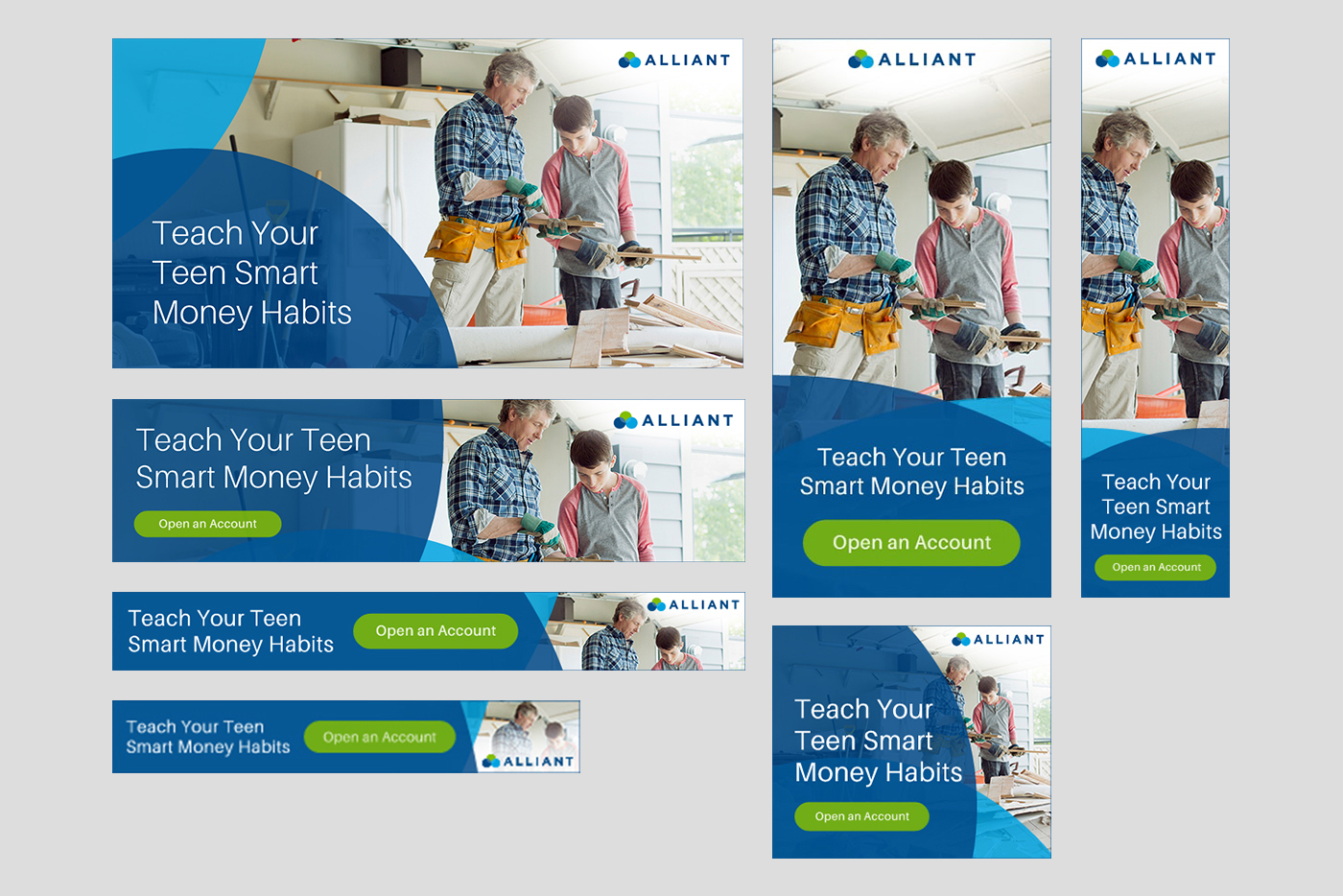 Mockup of several digital banners