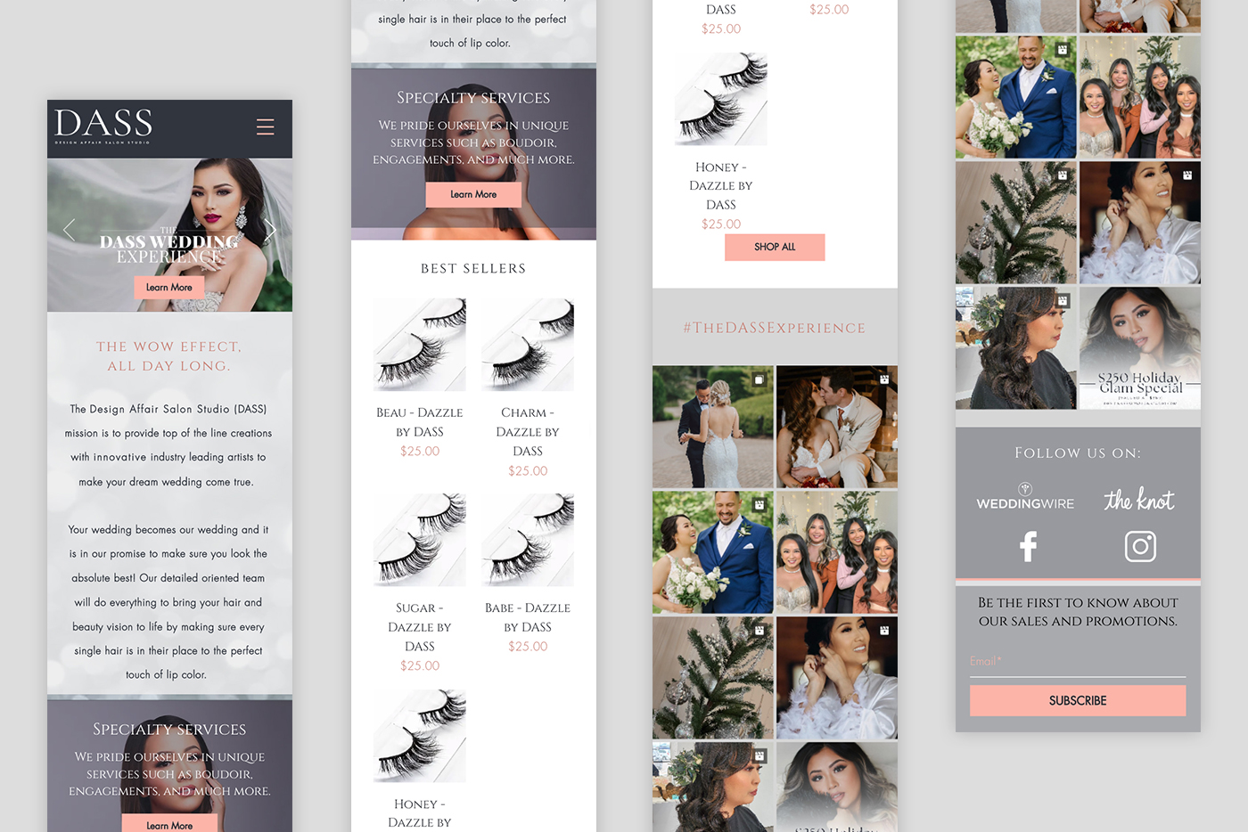 Mobile phone website screenshots