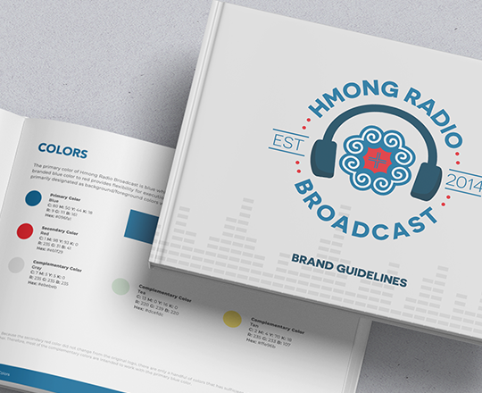 Hmong Radio Broadcast brand guidelines booklet