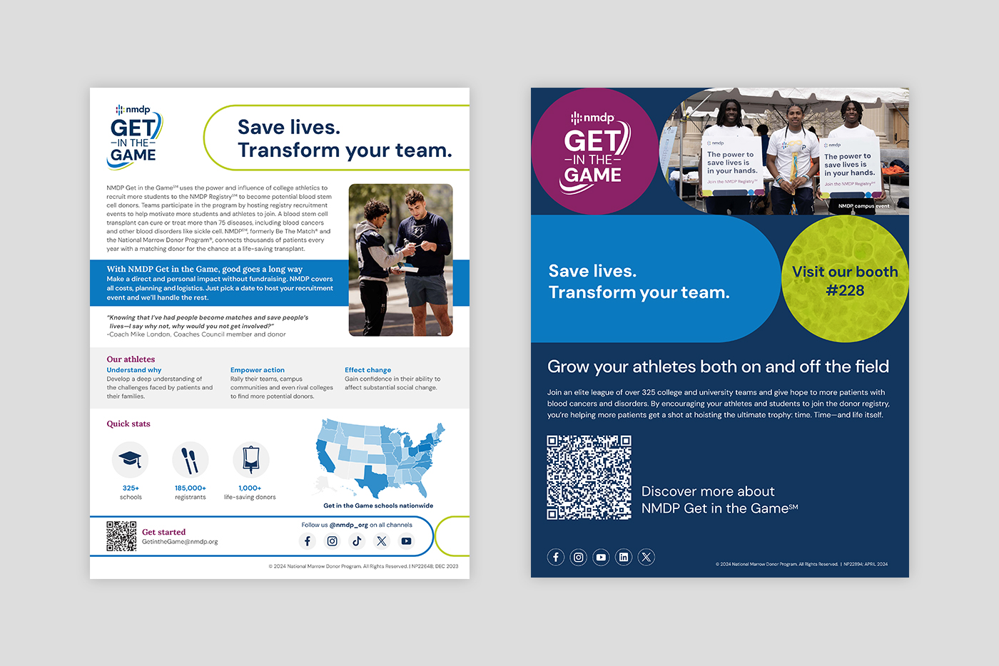 NMDP Get In The Game flyer mockups