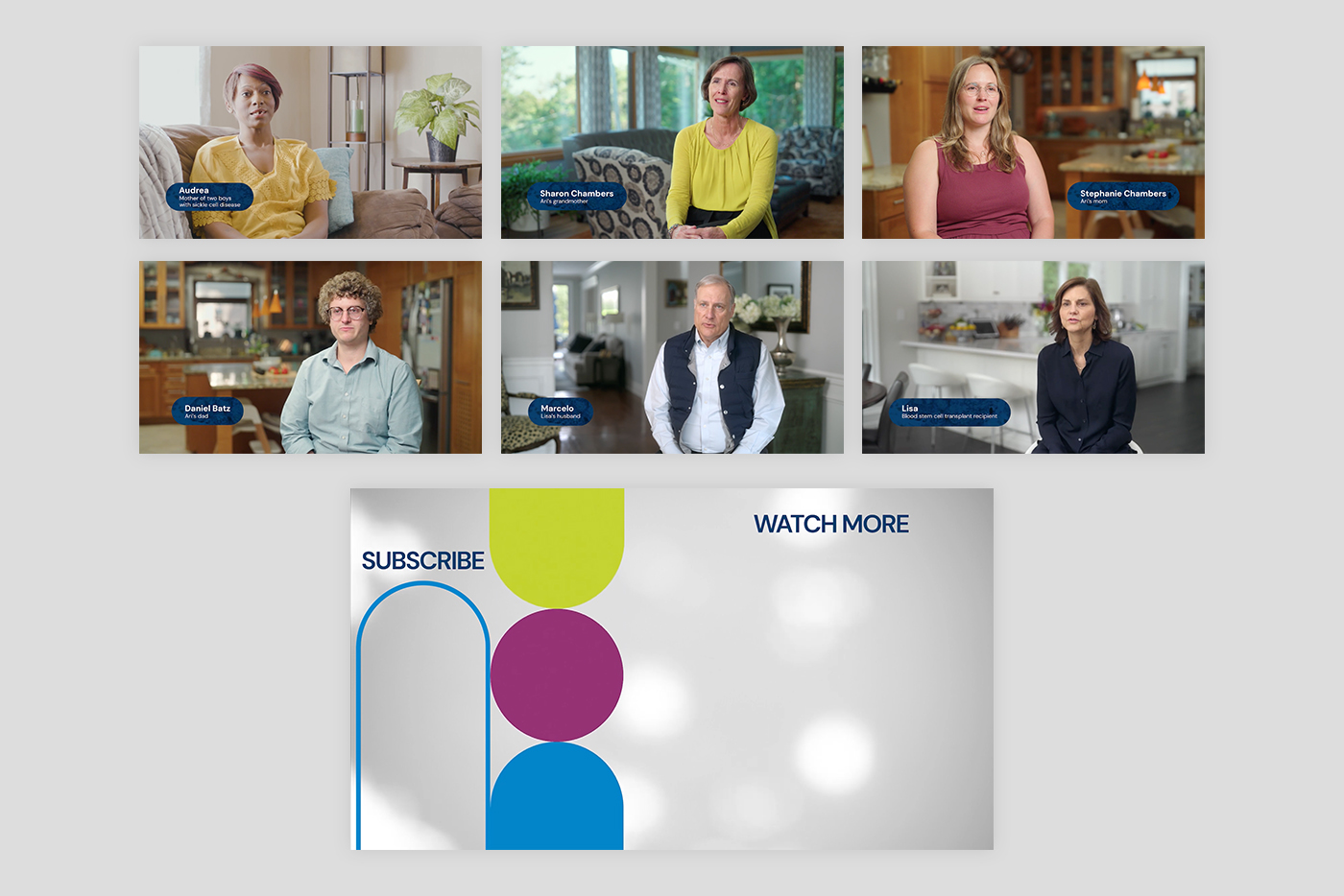 Lower third examples plus YouTube end card graphic