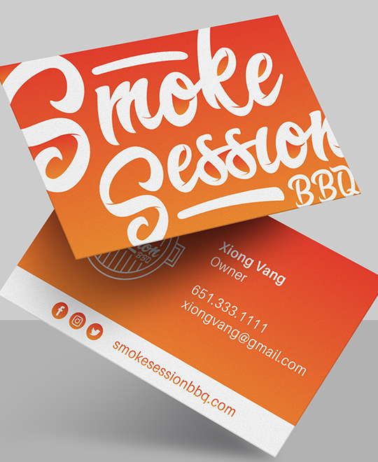 Smoke Session BBQ business card mockup