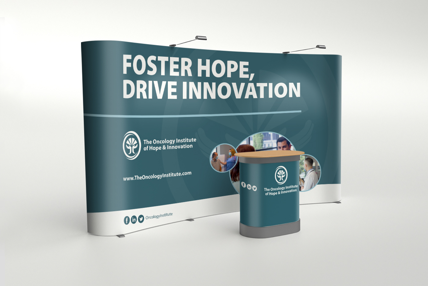 TOI conference booth mockup