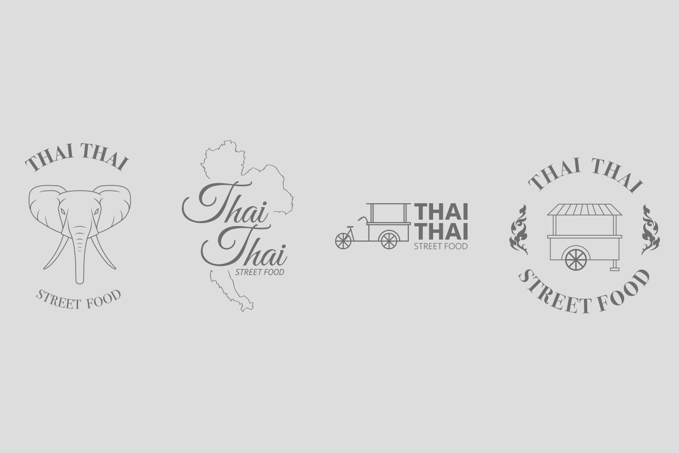 Thai Thai Street Food vector logo concepts
