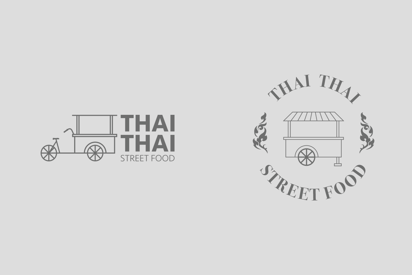 Thai Thai Street Food vector logo concepts narrowed down