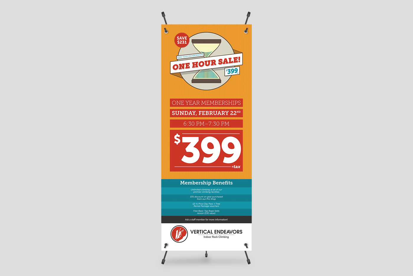 One Hour Sale printed banner