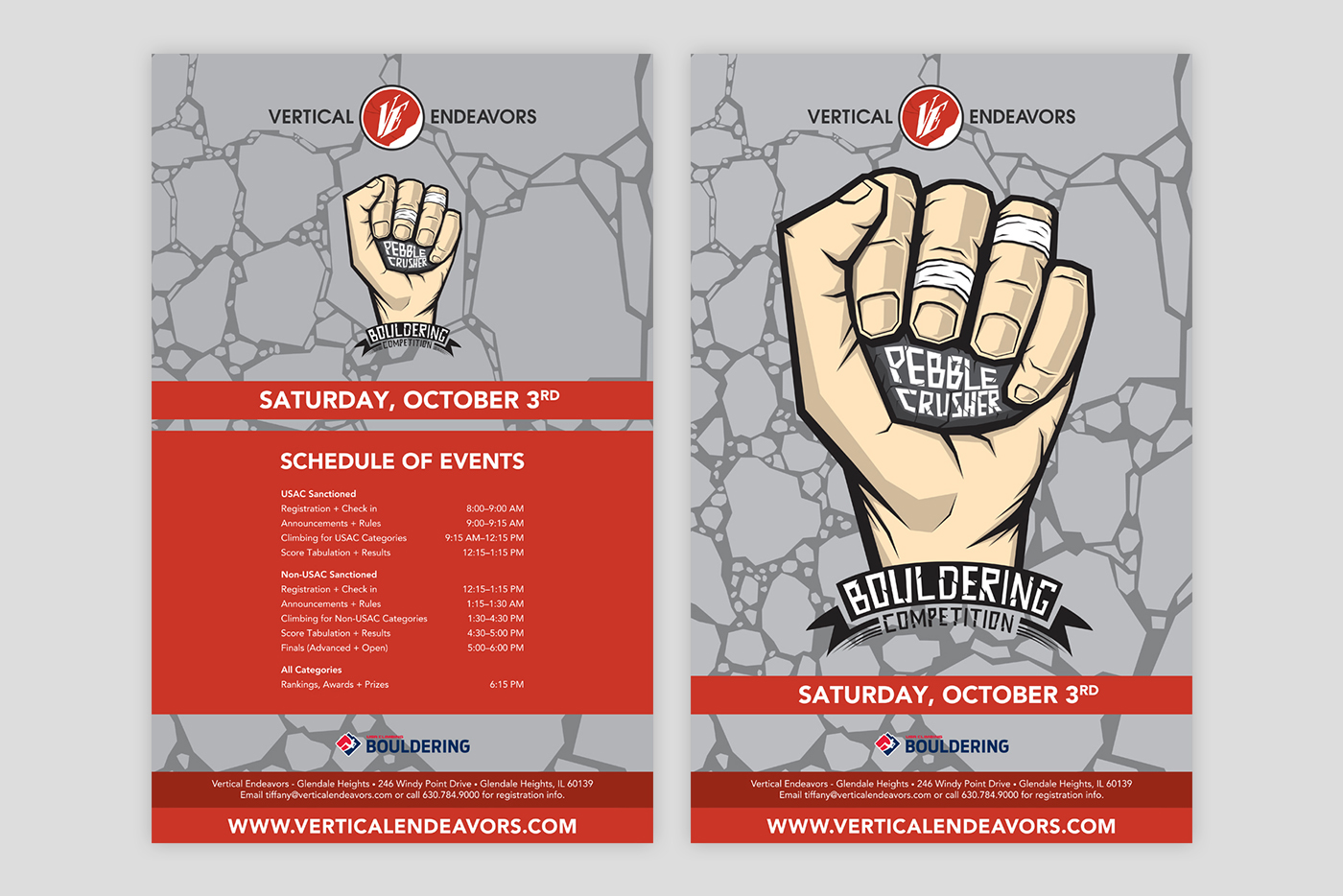 Pebbler Crusher event posters