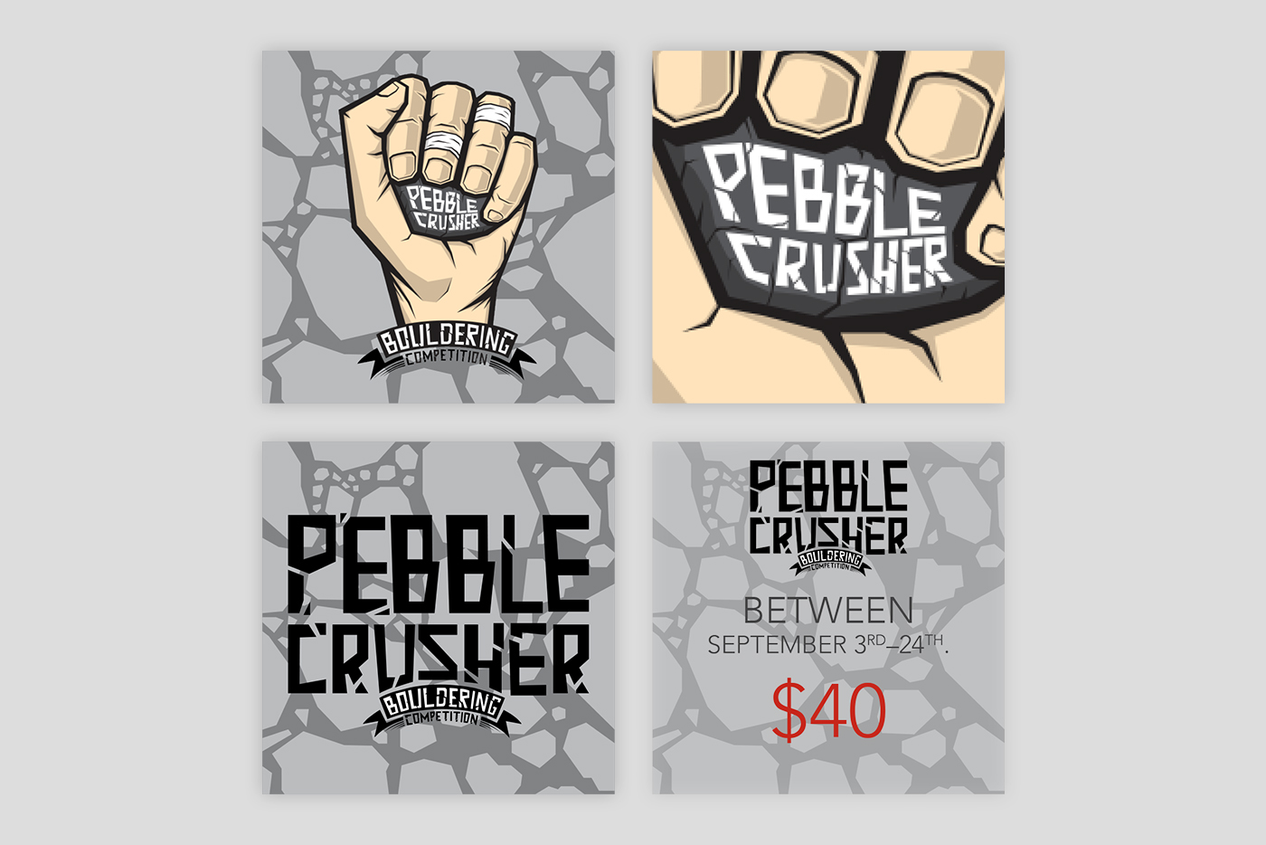 Pebble Crusher social media graphics